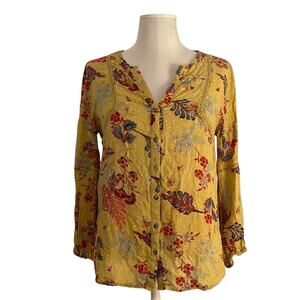 JohnPaulRichard Yellow/Multi Color Floral Women’s Top  | Size XS